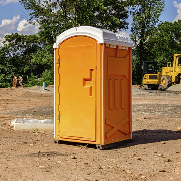 how often are the portable restrooms cleaned and serviced during a rental period in Trimble TN